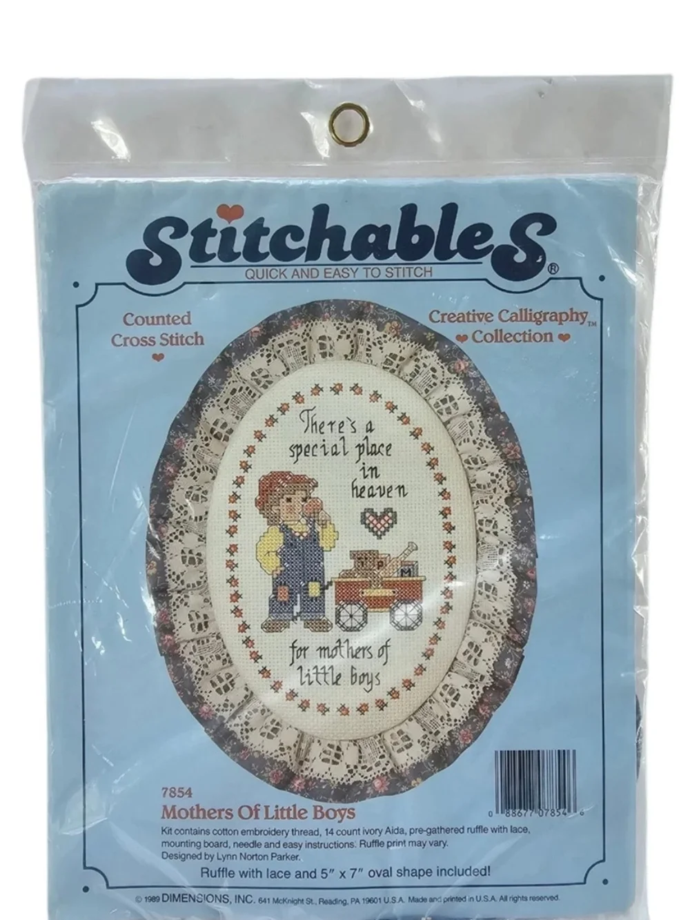 Stitchables Mother's of Little Boys Cross Stitch Kit #7854 1989 Oval 5
